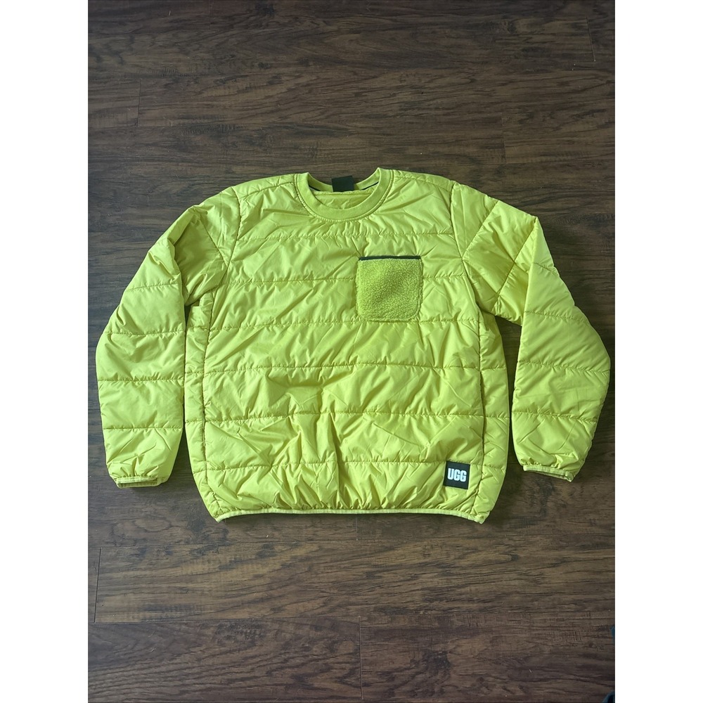 UGG Colten Puffer Crewneck Top Quilted Men's Yellow Sweatshirt Pullover Large